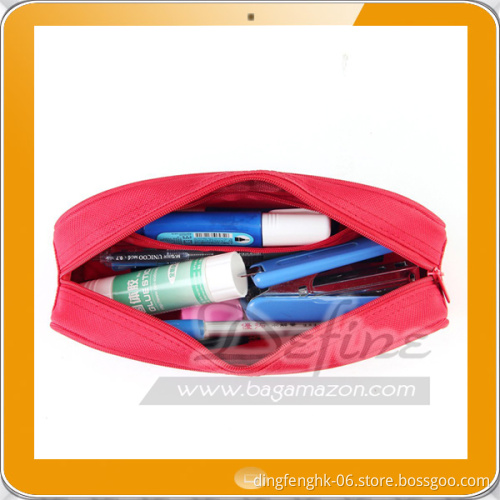 Simple Red Nylon Pencil Case
